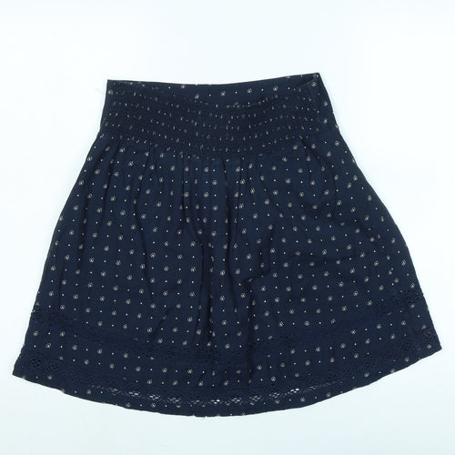 Fat Face Womens Blue Cotton Flare Skirt Size 8 - Logo
