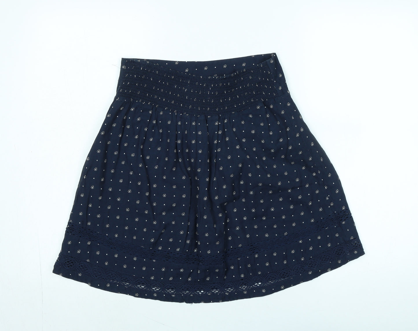 Fat Face Womens Blue Cotton Flare Skirt Size 8 - Logo