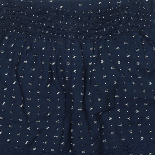 Fat Face Womens Blue Cotton Flare Skirt Size 8 - Logo