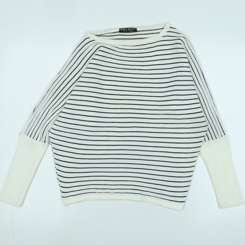Select Womens Ivory Crew Neck Acrylic Pullover Jumper Size 6