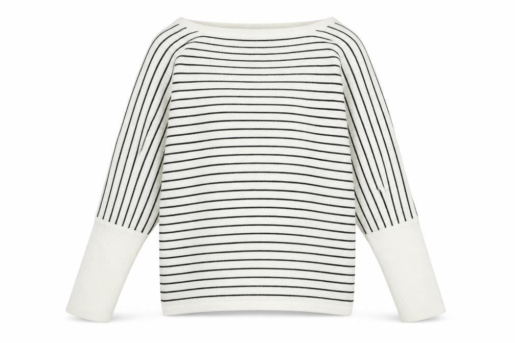 Front view of Select women’s ivory crew neck acrylic jumper, size UK 6