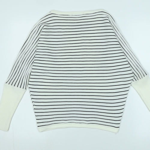 Select Womens Ivory Crew Neck Acrylic Pullover Jumper Size 6