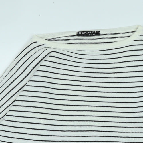 Select Womens Ivory Crew Neck Acrylic Pullover Jumper Size 6