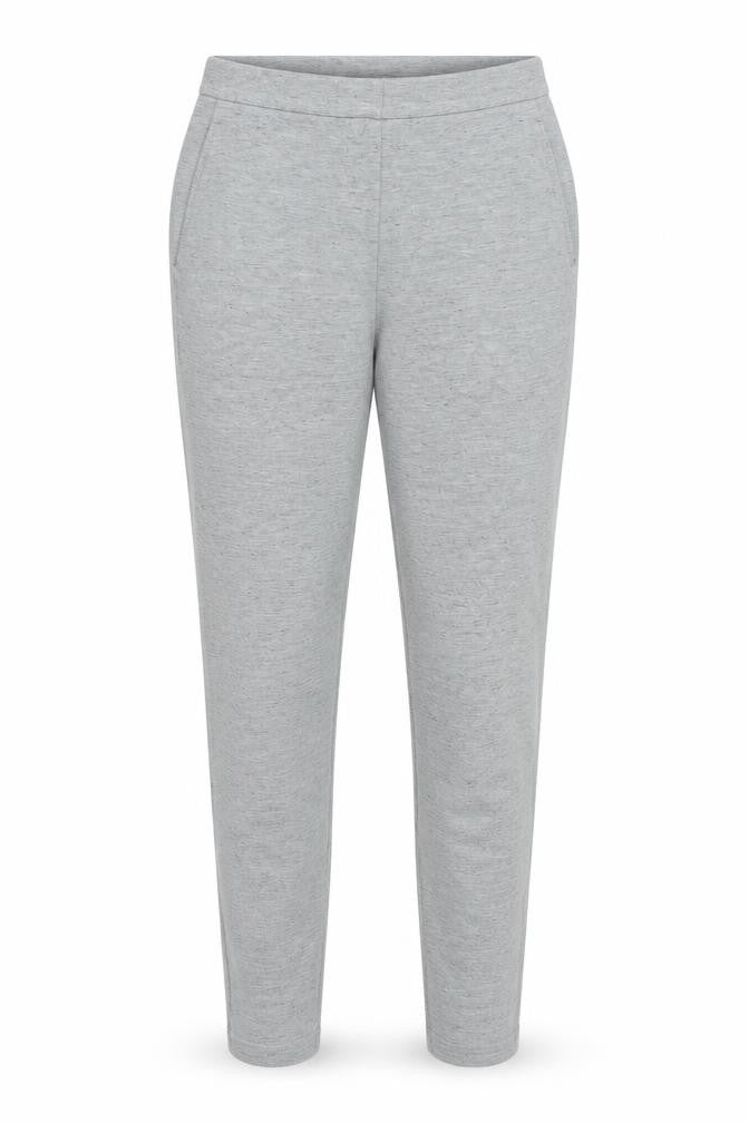 Front view of Next women’s grey polyester trousers, size UK 6, 27-inch leg regular zip