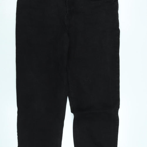 TU Mens Black Cotton Straight Jeans Size 34 in L26 in Regular Zip