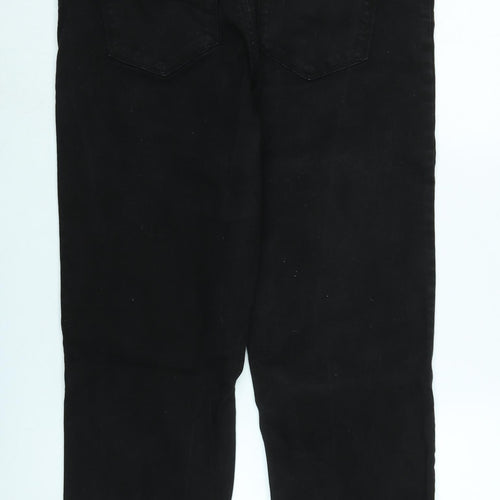 TU Mens Black Cotton Straight Jeans Size 34 in L26 in Regular Zip