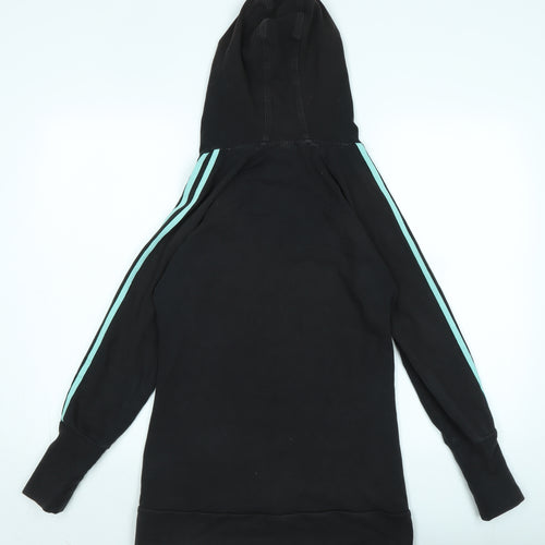adidas Womens Black Cotton Pullover Hoodie Size 12 - Logo