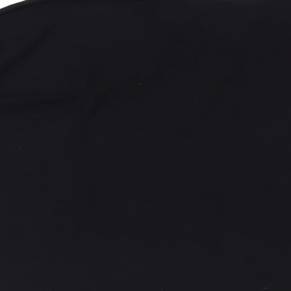 A Postcard From Brighton Womens Black Viscose Basic T-Shirt Size L Crew Neck