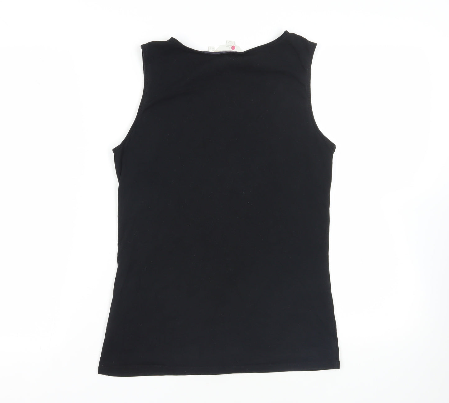 Boden Womens Black Cotton Basic Tank Size 14 Scoop Neck
