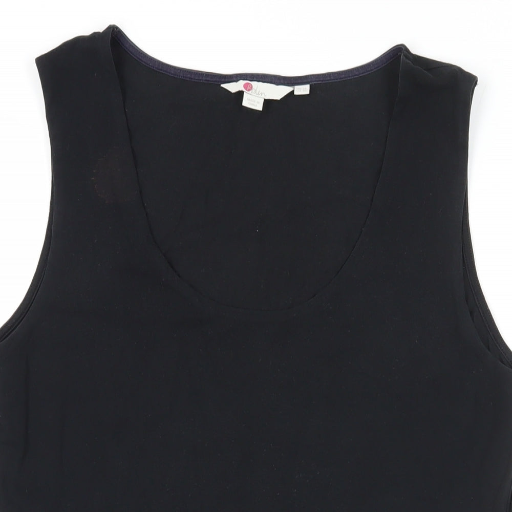 Boden Womens Black Cotton Basic Tank Size 14 Scoop Neck