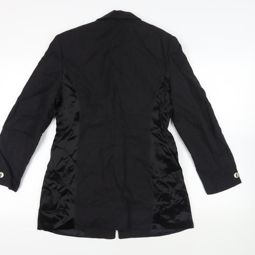 Happy Heidmann Womens Black Jacket Blazer Size 10 Button - Zipped Pockets