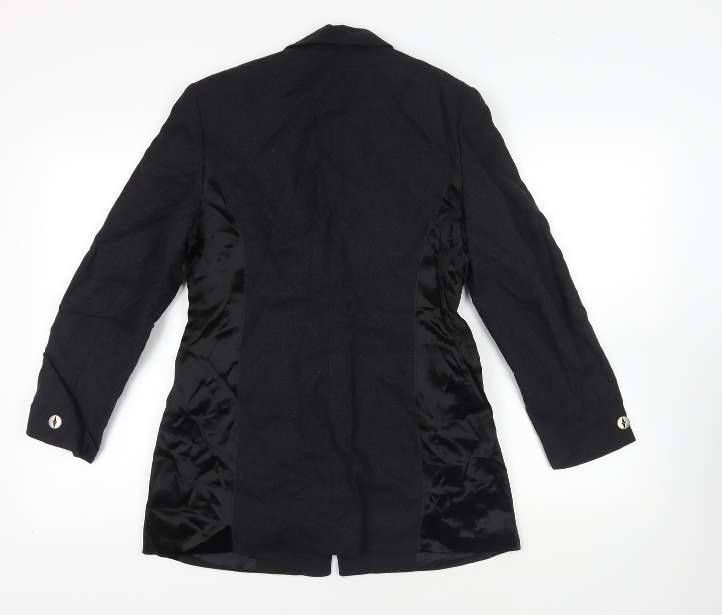 Happy Heidmann Womens Black Jacket Blazer Size 10 Button - Zipped Pockets