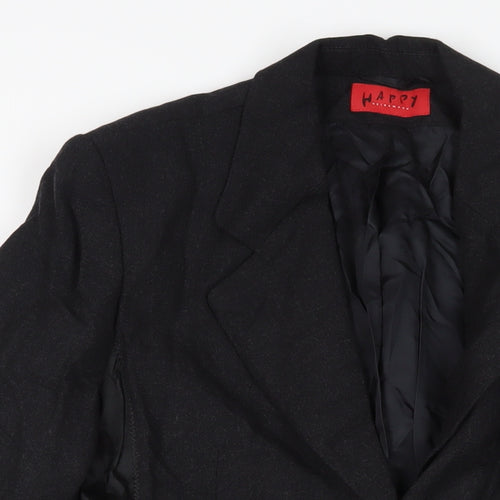 Happy Heidmann Womens Black Jacket Blazer Size 10 Button - Zipped Pockets