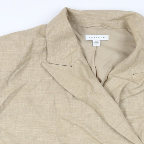 Topshop Womens Beige Jacket Blazer Size 14 Button