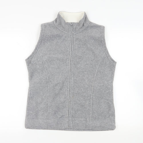 EWM Womens Grey Gilet Jacket Size 14 Zip - Pockets