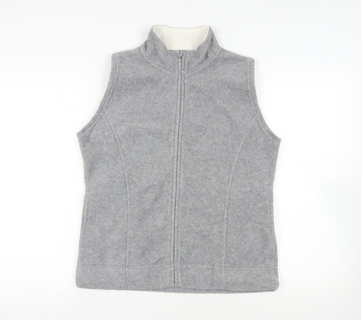EWM Womens Grey Gilet Jacket Size 14 Zip - Pockets