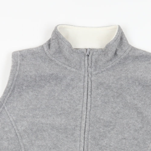 EWM Womens Grey Gilet Jacket Size 14 Zip - Pockets