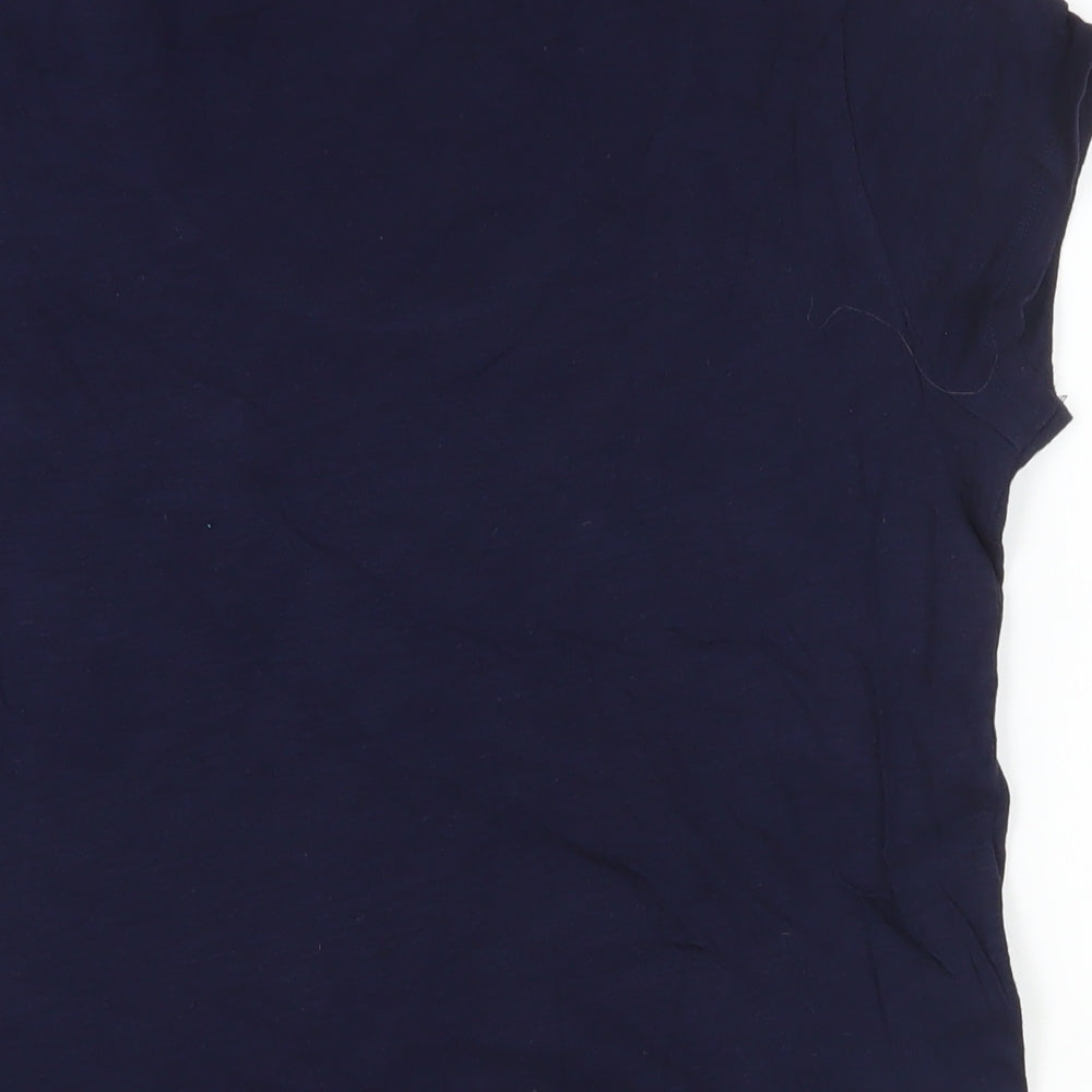 Gap Womens Blue Cotton Basic T-Shirt Size M Round Neck - Pocket Detail