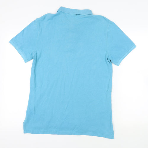 Gap Mens Blue Cotton Polo Size M Collared Button