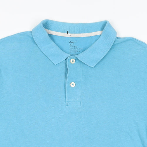 Gap Mens Blue Cotton Polo Size M Collared Button