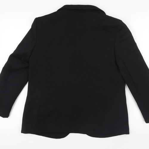 Wallis Womens Black Jacket Blazer Size 12 - Open Textured