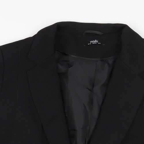 Wallis Womens Black Jacket Blazer Size 12 - Open Textured