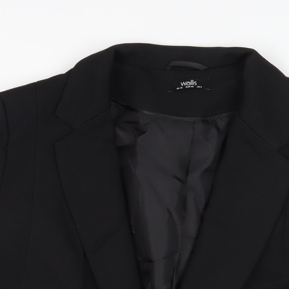 Wallis Womens Black Jacket Blazer Size 12 - Open Textured