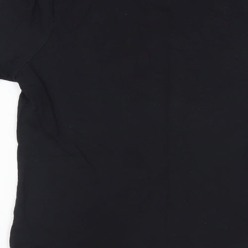 Globalculture Womens Black Cotton Basic T-Shirt Size S Crew Neck - Sheep