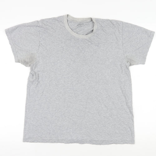 Lands' End Mens Grey Cotton T-Shirt Size M Crew Neck