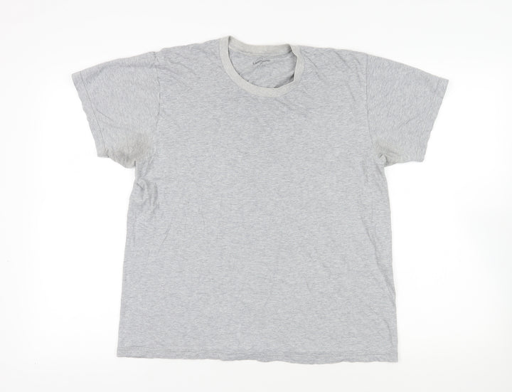 Lands' End Mens Grey Cotton T-Shirt Size M Crew Neck