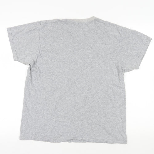 Lands' End Mens Grey Cotton T-Shirt Size M Crew Neck