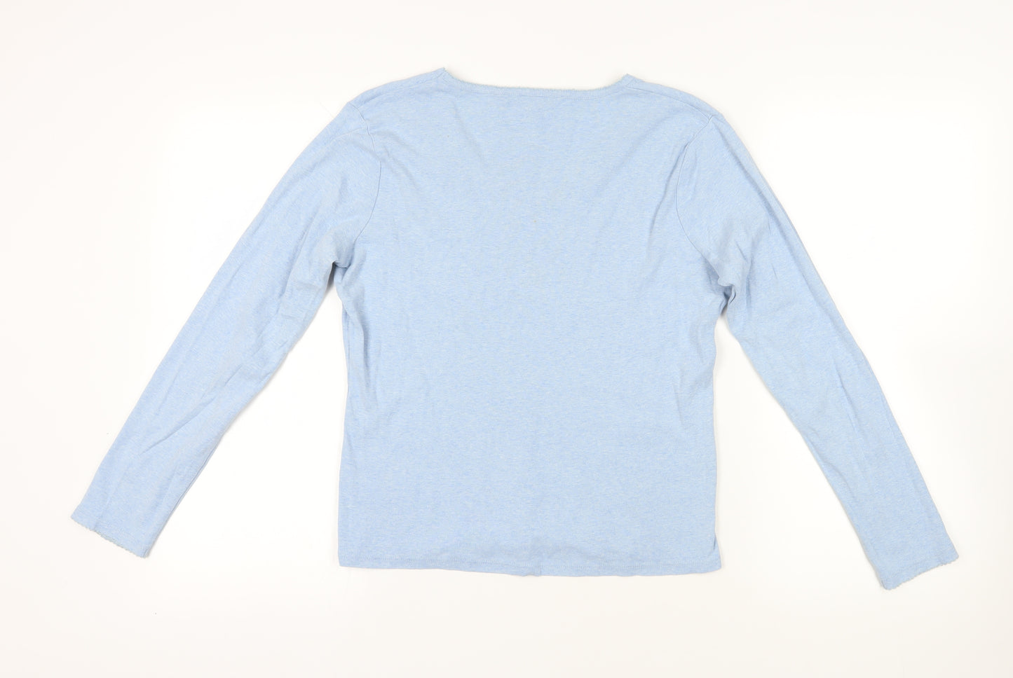 Boden Womens Blue Cotton Basic T-Shirt Size 14 V-Neck