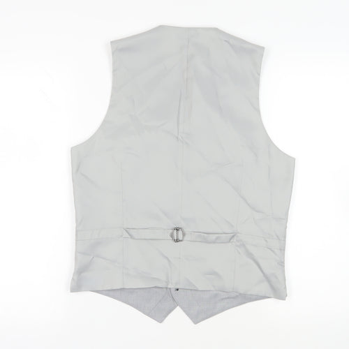 Marks and Spencer Mens Grey Polyester Jacket Suit Waistcoat Size 38 Regular