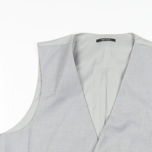 Marks and Spencer Mens Grey Polyester Jacket Suit Waistcoat Size 38 Regular