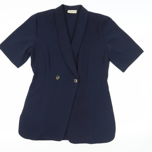 Luisa Calvino Womens Blue Jacket Blazer Size 12 Button - Lightweight