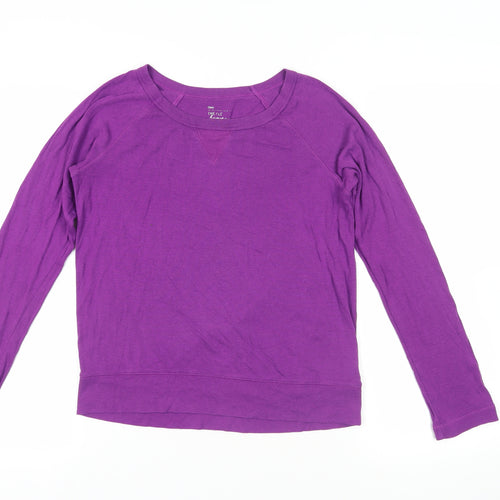 Gap Womens Purple Cotton Basic T-Shirt Size S Round Neck