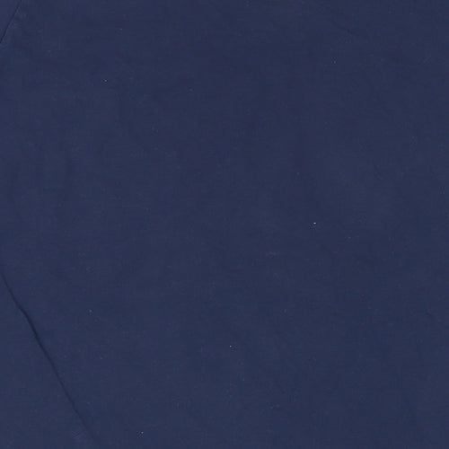 adidas Mens Blue Cotton T-Shirt Size L Crew Neck - Logo