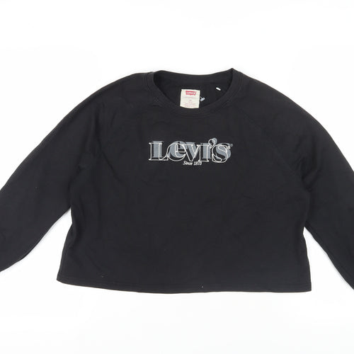Levi's Girls Black Cotton Pullover Sweatshirt Size 12 Years Pullover - Logo
