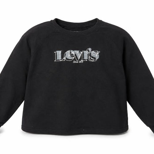 Levi's Girls Black Cotton Pullover Sweatshirt Size 12 Years Pullover - Logo