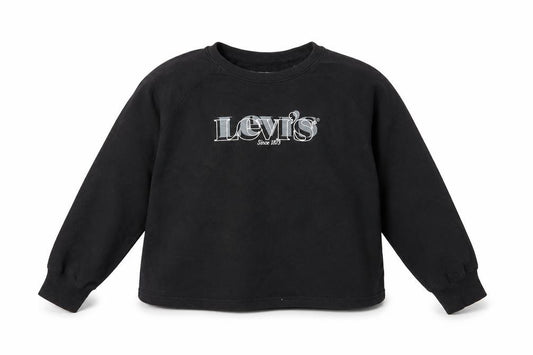 Levi's Girls Black Cotton Pullover Sweatshirt Size 12 Years Pullover - Logo