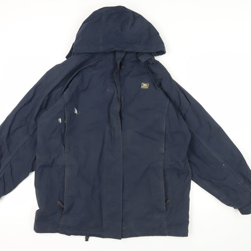 Trespass Mens Blue Windbreaker Jacket Size L Zip - Technical Outdoors Waterproof Logo