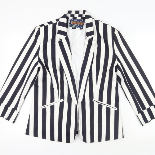 Jolie Moi Womens Blue Striped Jacket Blazer Size 14 - Open