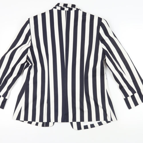 Jolie Moi Womens Blue Striped Jacket Blazer Size 14 - Open