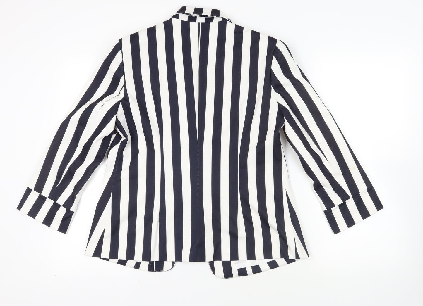 Jolie Moi Womens Blue Striped Jacket Blazer Size 14 - Open