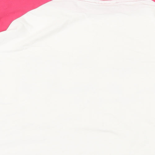 Friends Girls White Colourblock Cotton Pullover T-Shirt Size 14-15 Years Crew Neck Pullover - Logo