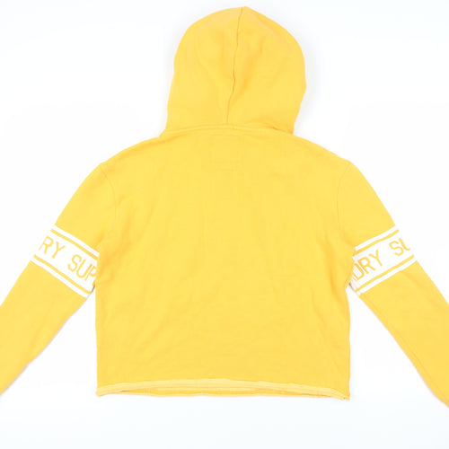 Superdry Womens Yellow Cotton Pullover Hoodie Size XS Pullover - Logo
