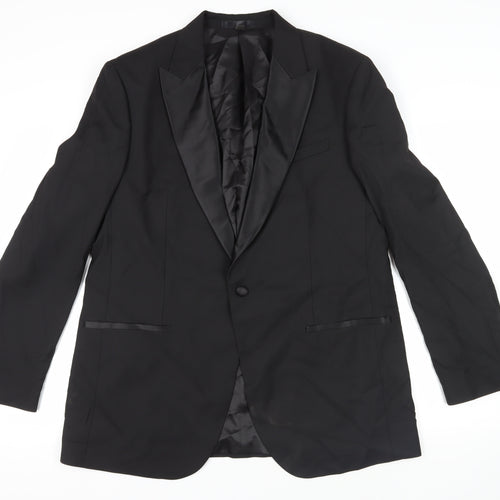 Marks and Spencer Mens Black Polyester Tuxedo Suit Jacket Size 44 Regular