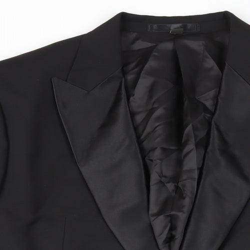 Marks and Spencer Mens Black Polyester Tuxedo Suit Jacket Size 44 Regular