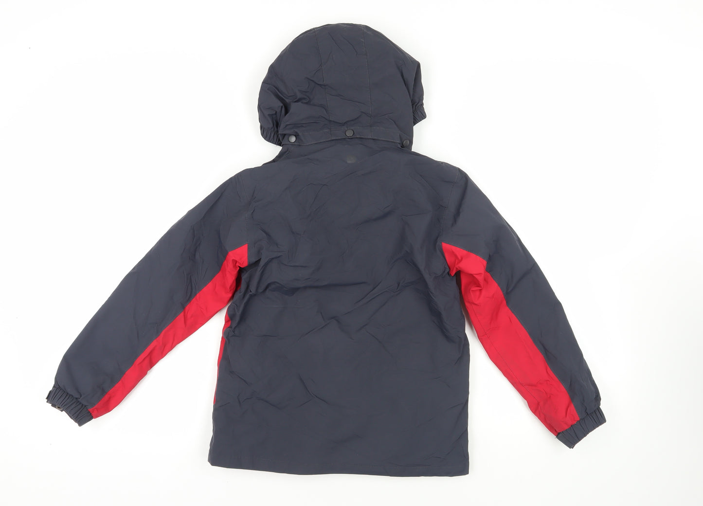 Mountain Warehouse Boys Blue Colourblock Windbreaker Jacket Size 9-10 Years Zip - Hooded Waterproof Technical Logo