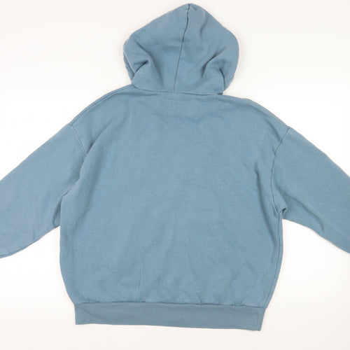 American Eagle Mens Blue Cotton Full Zip Hoodie Size M - Logo Pockets